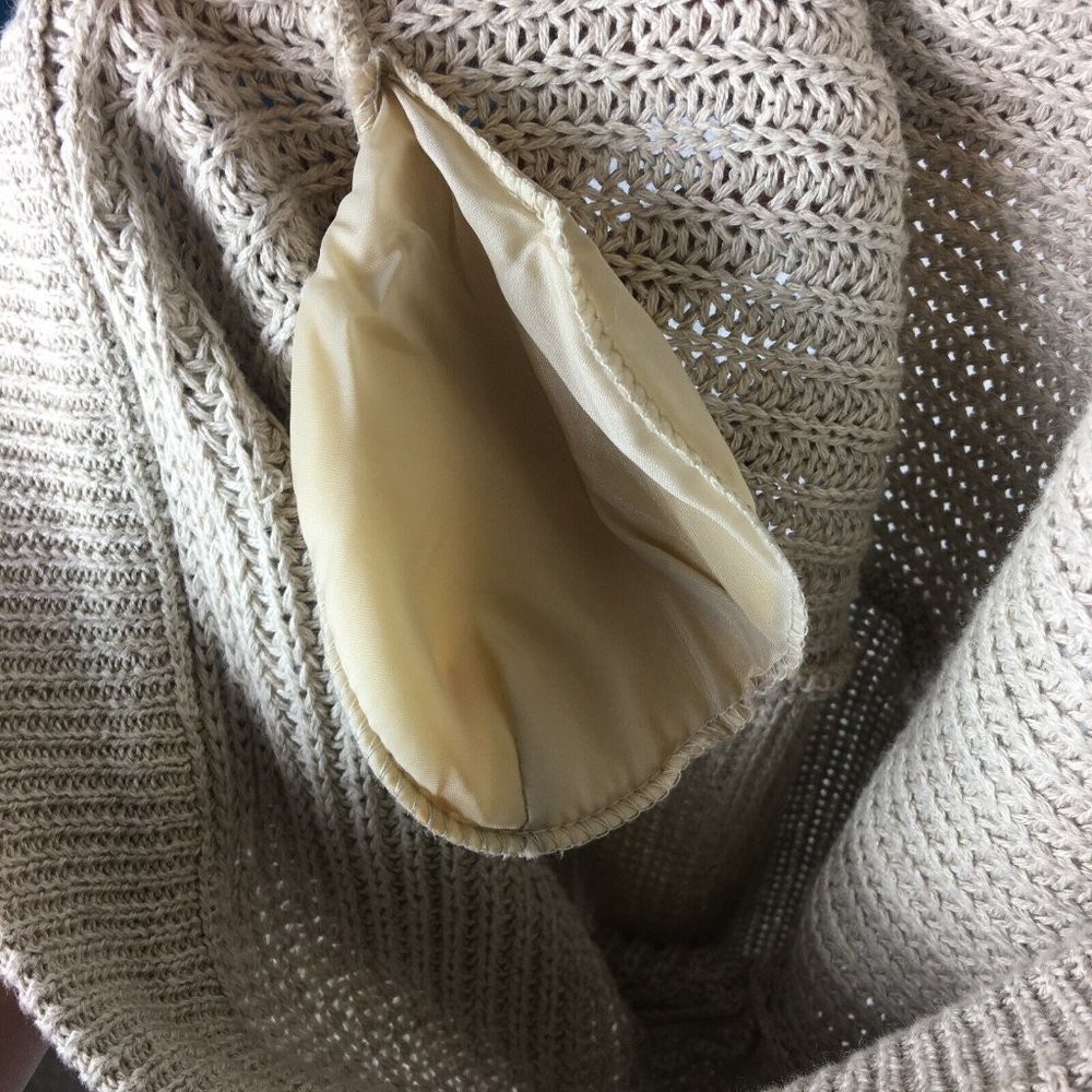 Vtg IB Diffusion Chunky Fringe Cardigan Sweater Womens XS Oversized Beige Boho - Picture 10 of 10